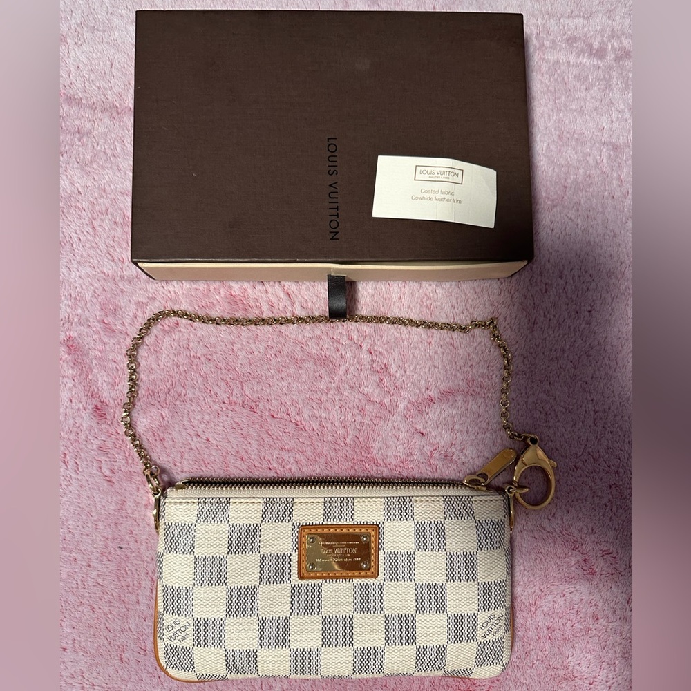 LV authentic Milla Pochette Damier Azur